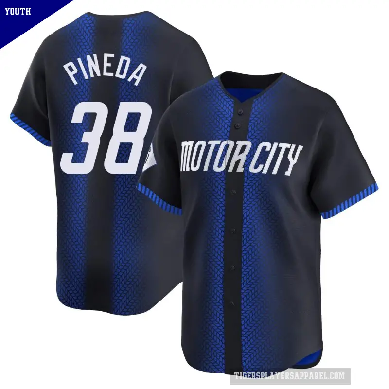 Youth No.38 Michael Pineda Detroit Tigers Blue Limited 2024 City Connect Jersey