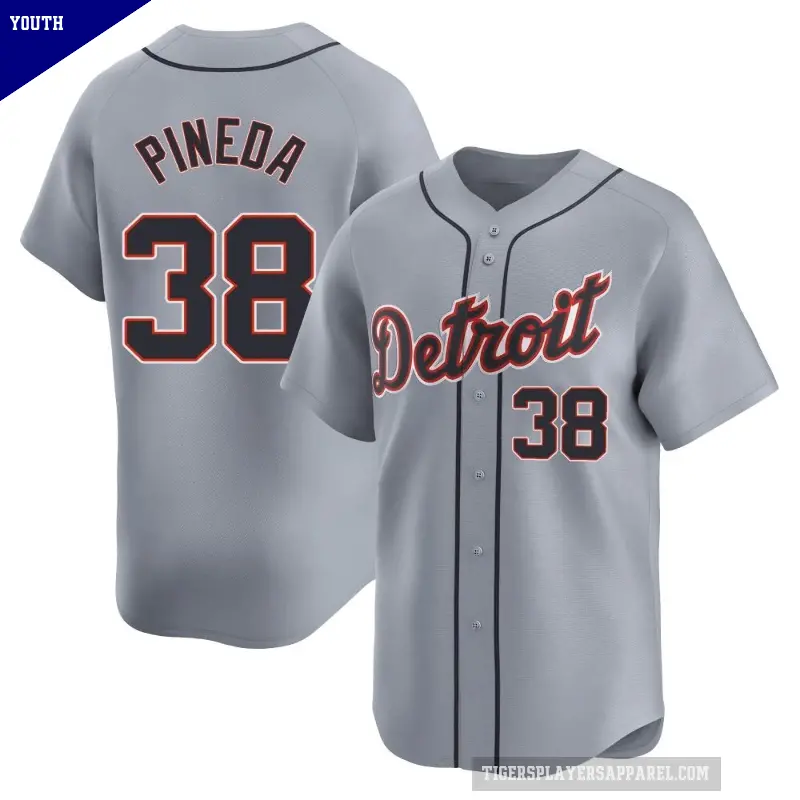 Youth No.38 Michael Pineda Detroit Tigers Gray Limited Road Jersey